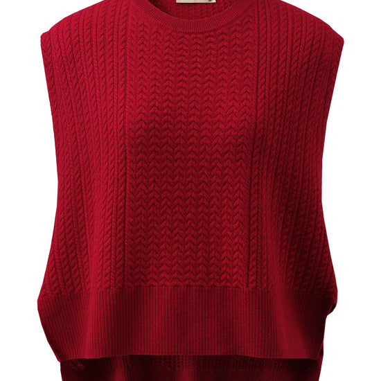 COMOBOCA 100% Wool Women's Knit Sleeveless Sweater Vest