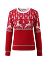 COMOBOCA 100% Wool Women's Reindeer Knit Sweater