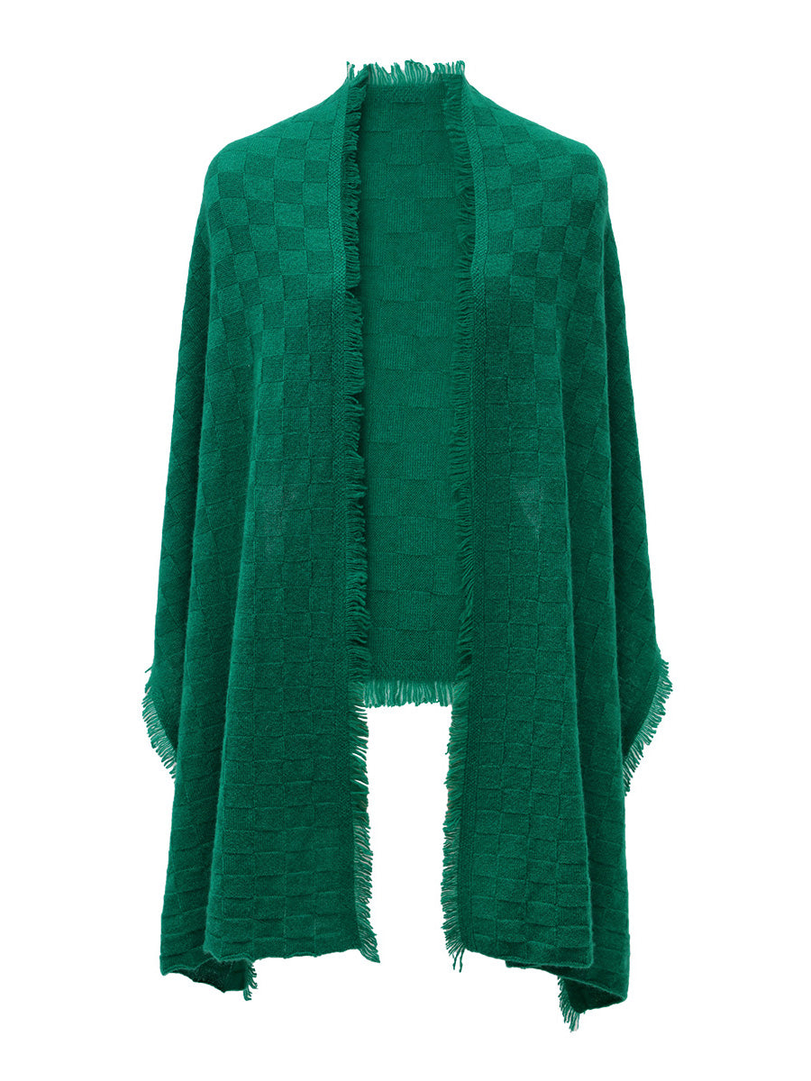 COMOBOCA 100% Cashmere Fringe Solid Color Shawl Scarf