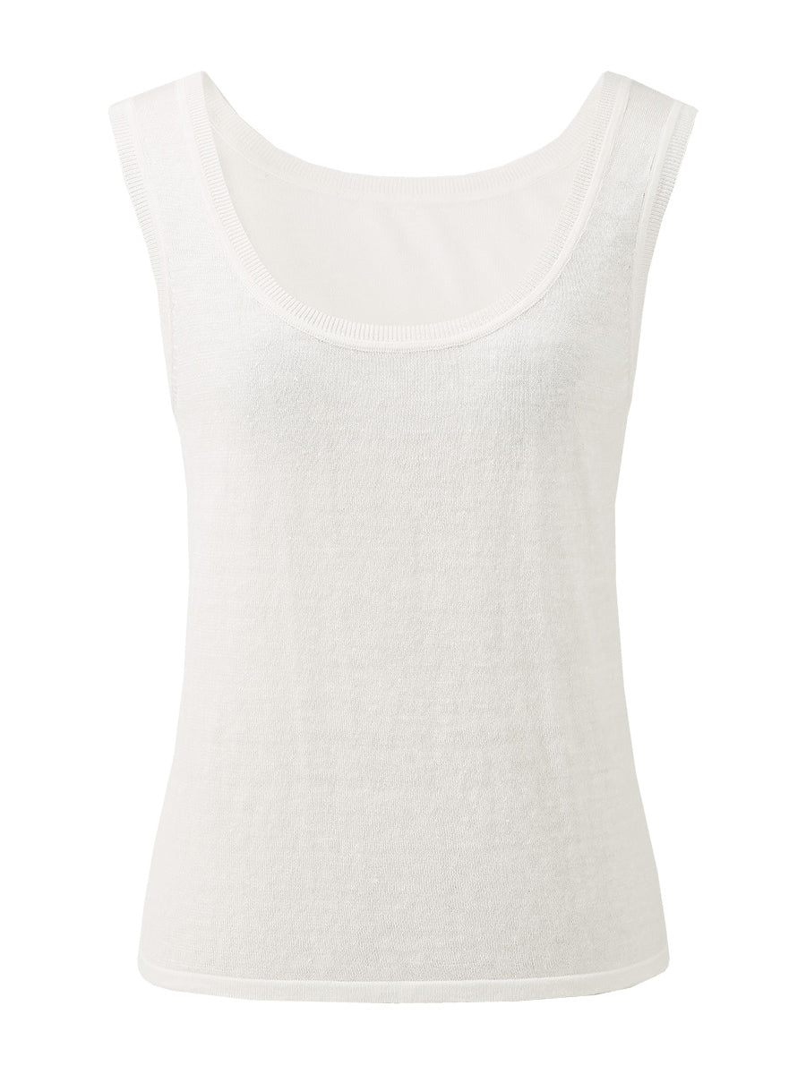 COMOBOCA Women's Linen Versatile Basic Tank Top