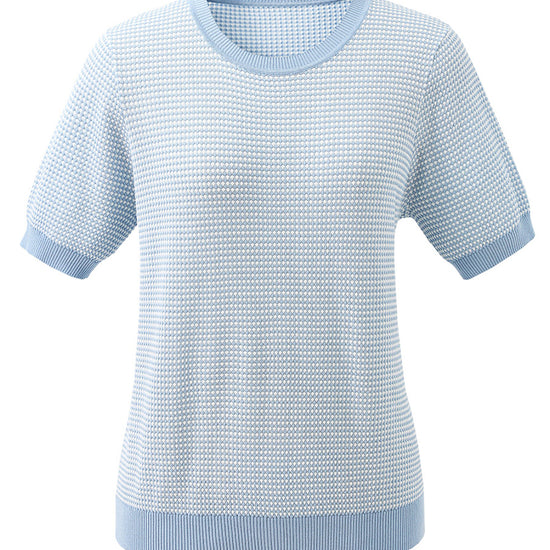 COMOBOCA Women's Houndstooth Pattern Knit T-Shirt