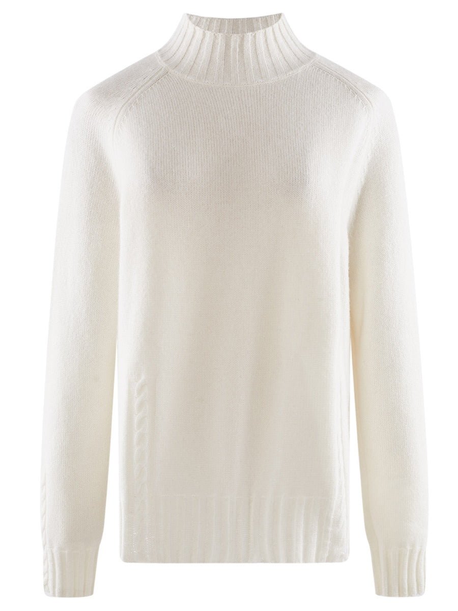 COMOBOCA 100% Cashmere Women's Mock Neck Knit Sweater