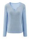 COMOBOCA Women's Split V-Neck Knit Sweater
