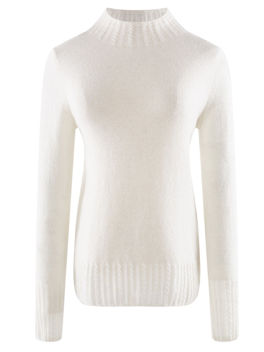 COMOBOCA 100% Cashmere Women's Mock Neck Knit Sweater
