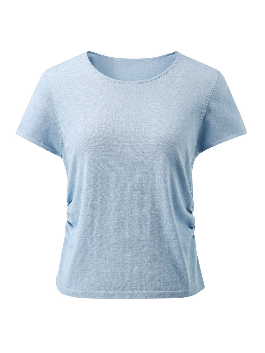 COMOBOCA Women's Round Neck Knit T-Shirt