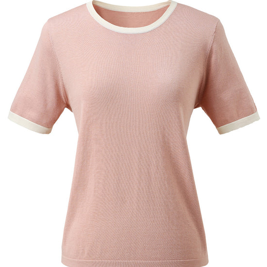 COMOBOCA Women's Retro Ringer Cotton Silk T-Shirt