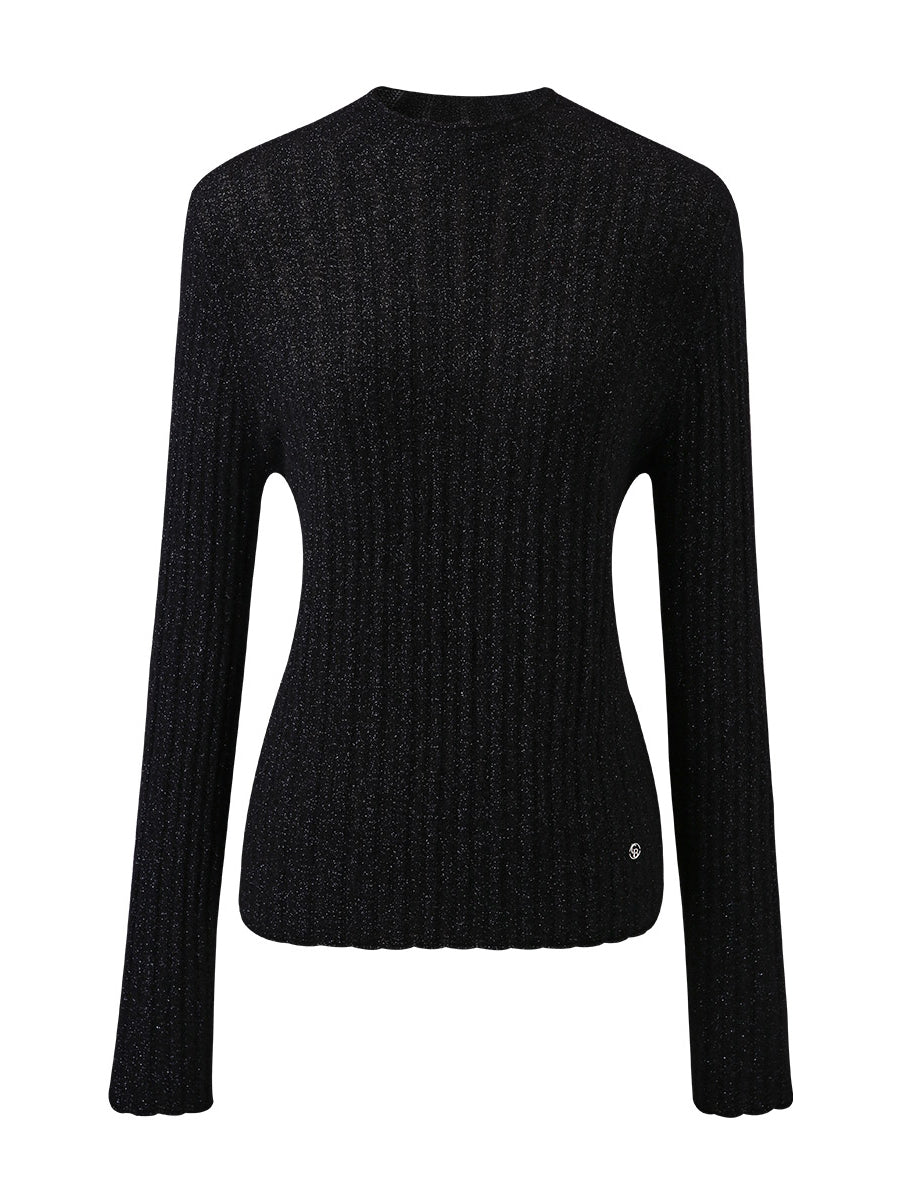 COMOBOCA Women's Ribbed Mock Neck Knit Sweater