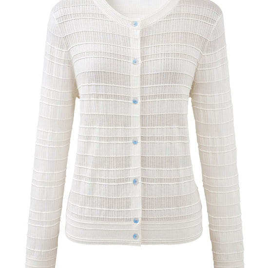 COMOBOCA Women's Textured Ribbed Knit Cardigan