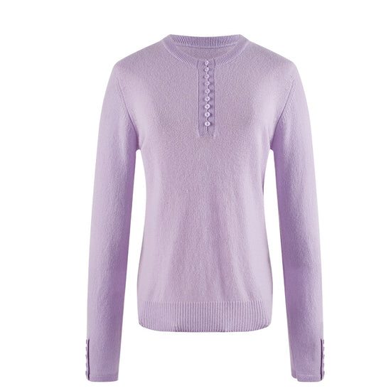 COMOBOCA 100% Cashmere Women's Round Neck Knit Sweater