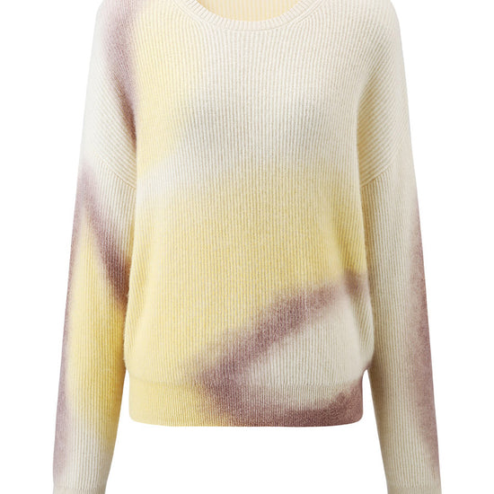 COMOBOCA 100% Cashmere Women's Gradient Color Knit Sweater