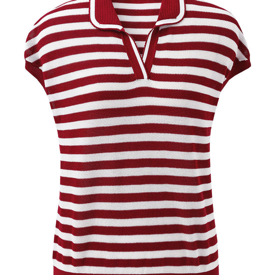 COMOBOCA Women's Striped Polo Knit T-Shirt