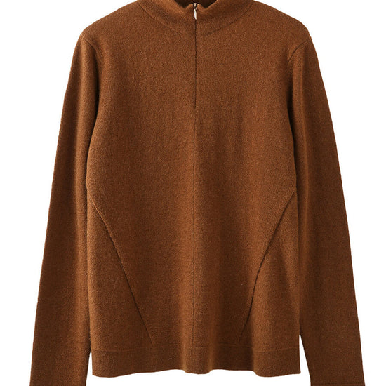 COMOBOCA 100% Cashmere Women's Half-Zip Mock Neck Pullover Sweater