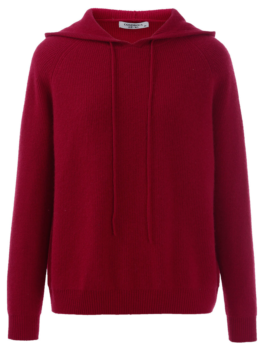 COMOBOCA 100% Cashmere Women's Knit Sweater Hoodie