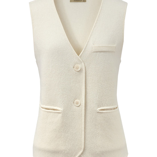 COMOBOCA 100% Wool Elegant Sleeveless Button-Up Vest