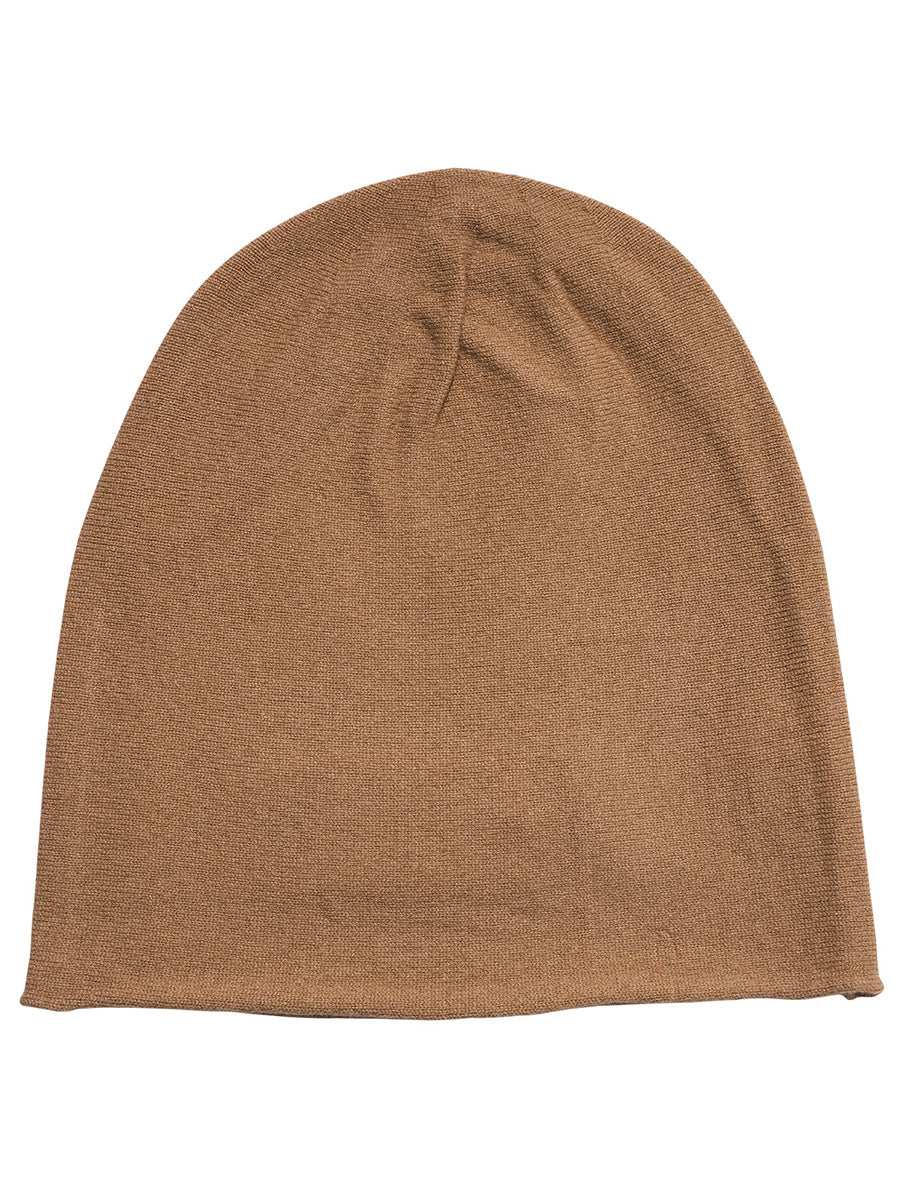 COMOBOCA Brown 100% Cashmere Classic Slouchy Beanie