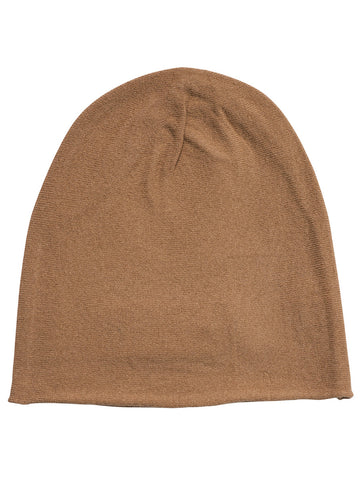 COMOBOCA Brown 100% Cashmere Classic Slouchy Beanie