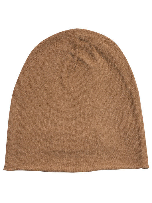 COMOBOCA Brown 100% Cashmere Classic Slouchy Beanie