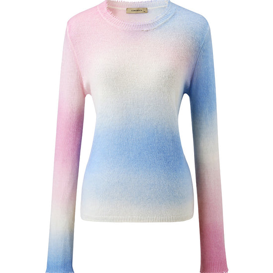 COMOBOCA 100% Cashmere Women's Gradient Ombre Sweater