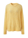 COMOBOCA Women's Mohair Sheer Knit Round Neck Sweater