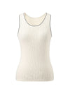 COMOBOCA 100% Wool Women's Sleek Ribbed Knit Tank Top