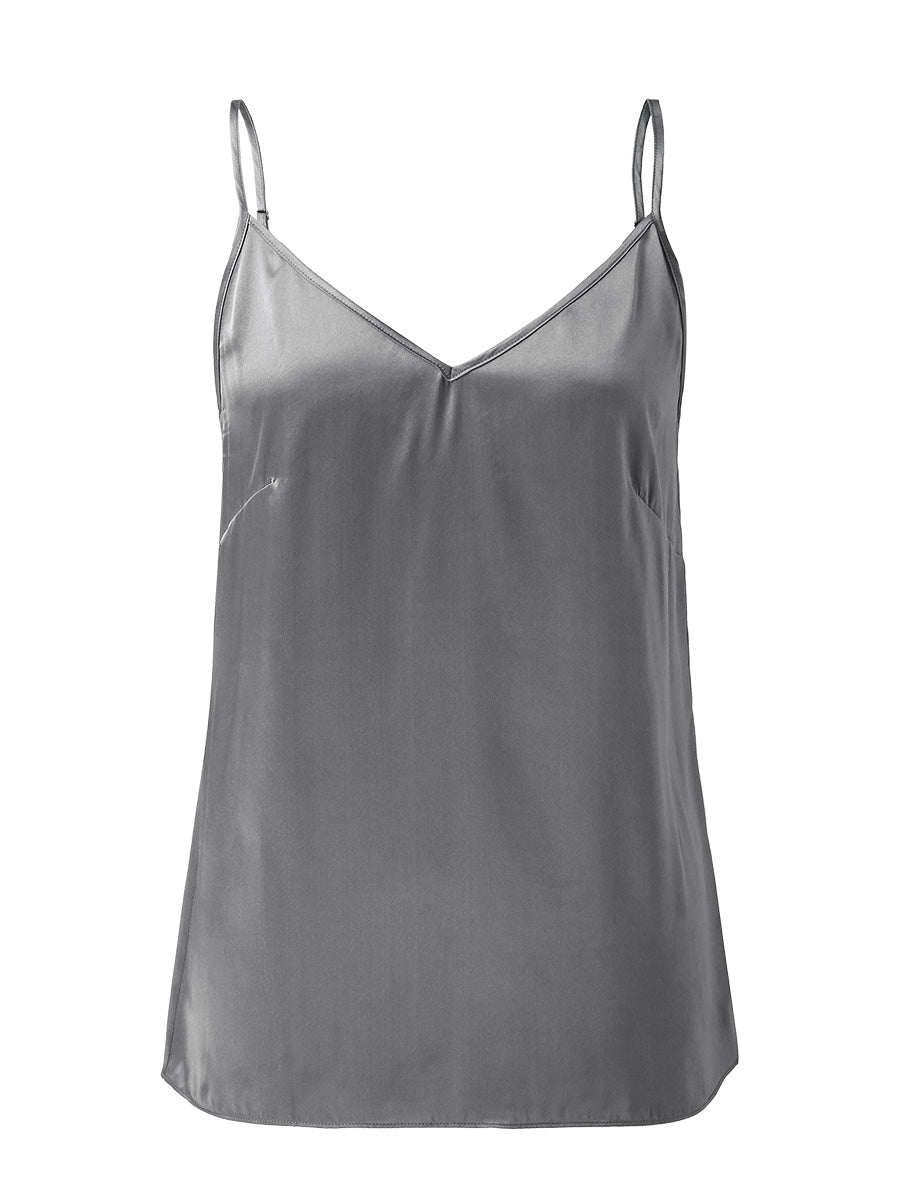 COMOBOCA Women's Silk Adjustable Straps V-Neck Camisole