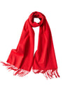 COMOBOCA Bright Red 100% Wool Fringe Versatile Scarf
