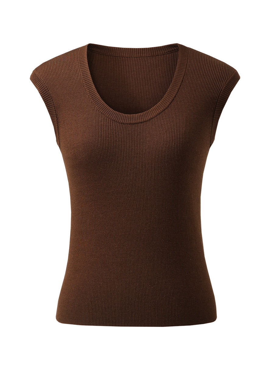 COMOBOCA Women's Ribbed V-Neck Tank Top