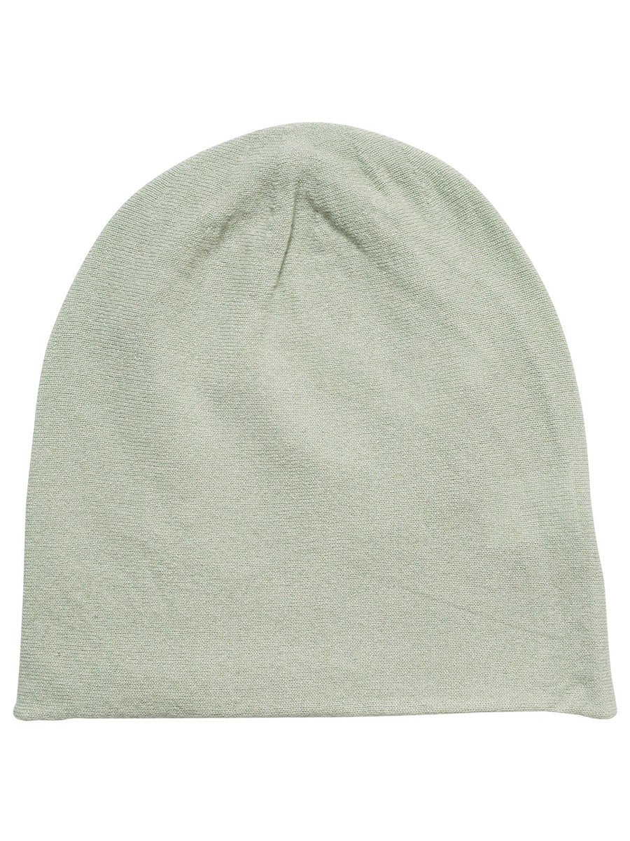 COMOBOCA Light Green 100% Cashmere Classic Slouchy Beanie