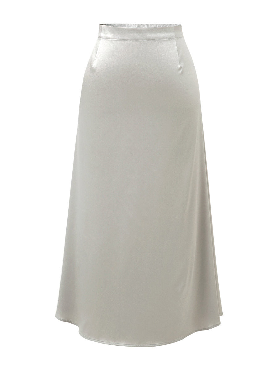 COMOBOCA Women's Elastic Waistband Chic Midi Skirt