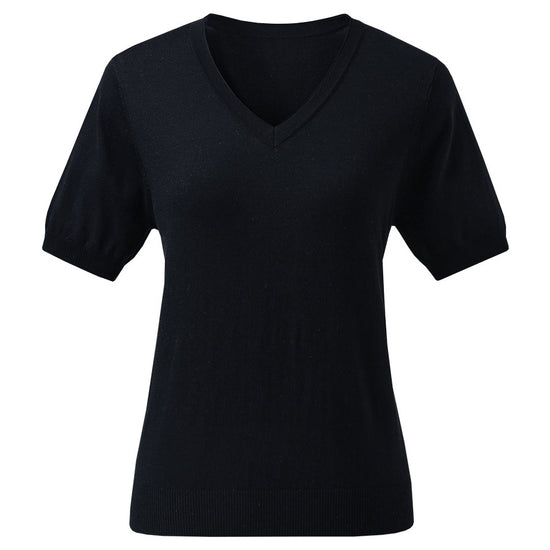 COMOBOCA Women's V-Neck Knit T-Shirt