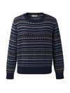 COMOBOCA 100% Cashmere Women's Fair Isle Round Neck Sweater