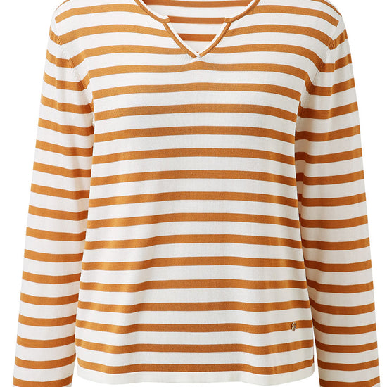 COMOBOCA Women's Striped Long Sleeve V-Neck T-Shirt