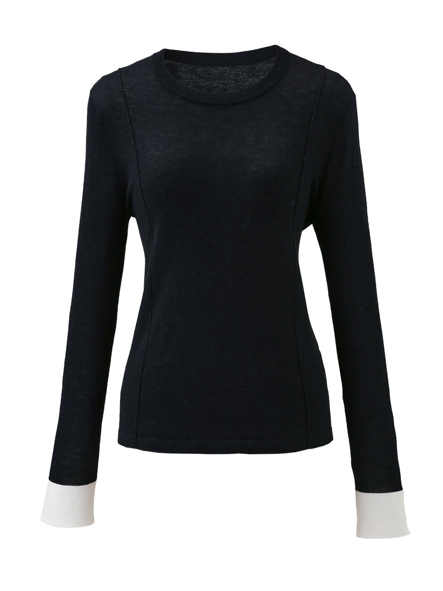 COMOBOCA Women's Essential Color-Blocked Knit Sweater