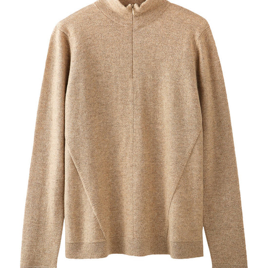 COMOBOCA 100% Cashmere Women's Half-Zip Mock Neck Pullover Sweater