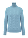 COMOBOCA 100% Cashmere Women's Turtleneck Cable Knit Sweater