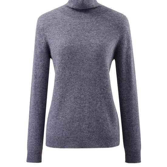 COMOBOCA 100% Wool Women's Ribbed Turtleneck Sweater