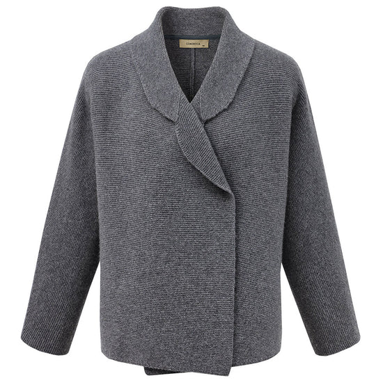 COMOBOCA 100% Wool Women's Loose Knit Blazer Coat