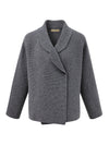 COMOBOCA 100% Wool Women's Loose Knit Blazer Coat