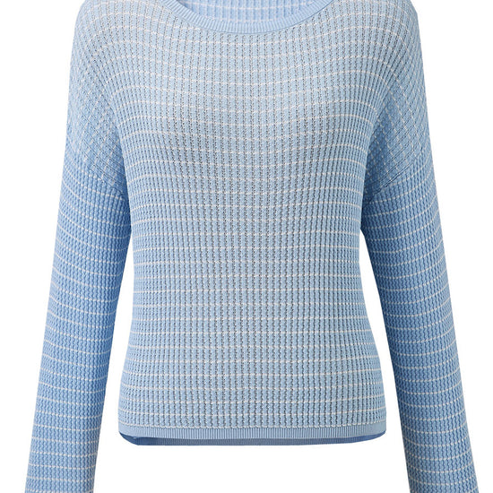 COMOBOCA Women's Striped Knit Pullover Sweater