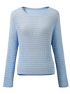 COMOBOCA Women's Striped Knit Pullover Sweater