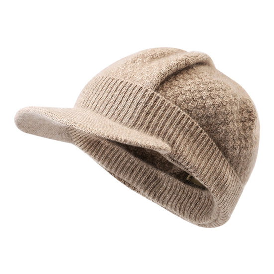 COMOBOCA 100% Cashmere Women's Knit Newsboy Cap