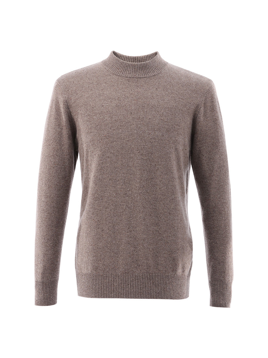 COMOBOCA 100% Cashmere Men's Mock Neck Knit Sweater