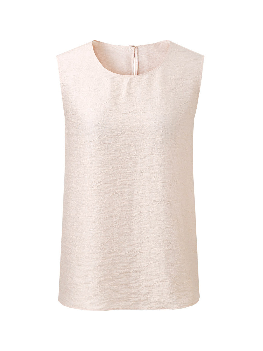 COMOBOCA Women's Textured Back Keyhole Tank Top