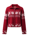 COMOBOCA 100% Wool Women's Winter Wonderland Knit Cardigan