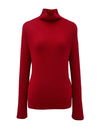 COMOBOCA RED 100% Cashmere Women's Turtleneck Knit Sweater