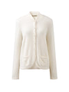 COMOBOCA 100% Cashmere Women's Cardigan with Mandarin Collar