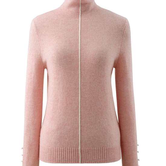 COMOBOCA 100% Cashmere Women's Pearl Buttoned Sweater
