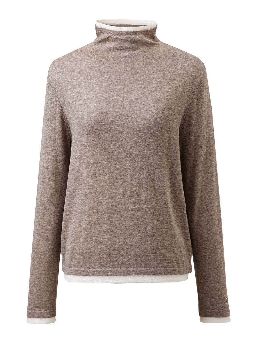 COMOBOCA 100% Wool Women's Lightweight Turtleneck Sweater