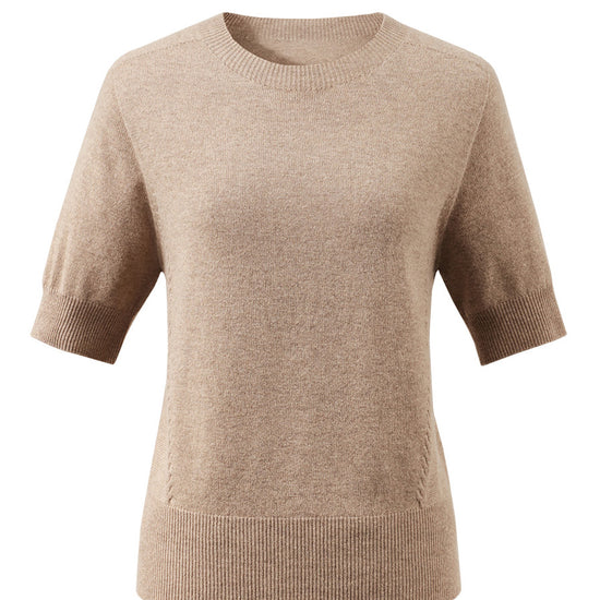COMOBOCA 100% Wool Women's Seamless Round Neck Knit Sweater