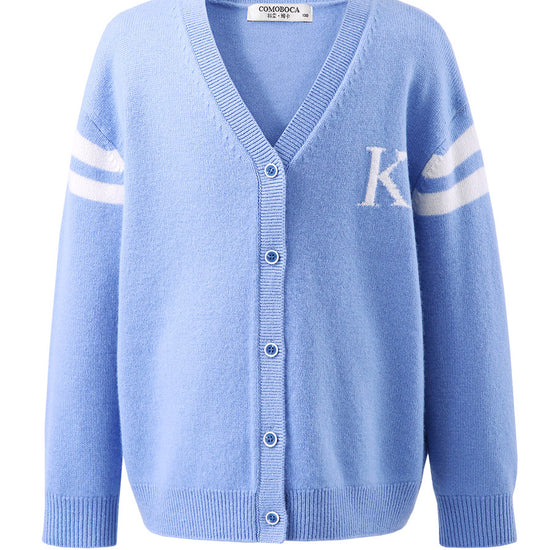 COMOBOCA 100% Wool Kids' V-Neck Cardigan